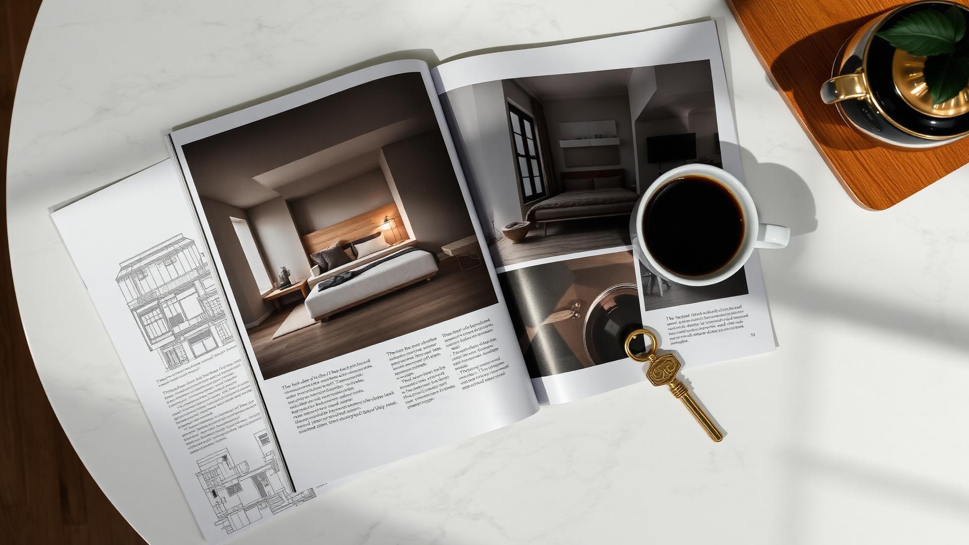 Brass house key on marble — New Jersey real estate listings